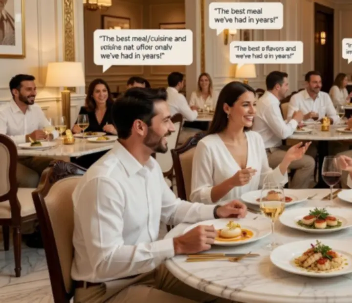 Elegáns éttermi enteriőr fine dining vacsorával